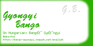 gyongyi bango business card